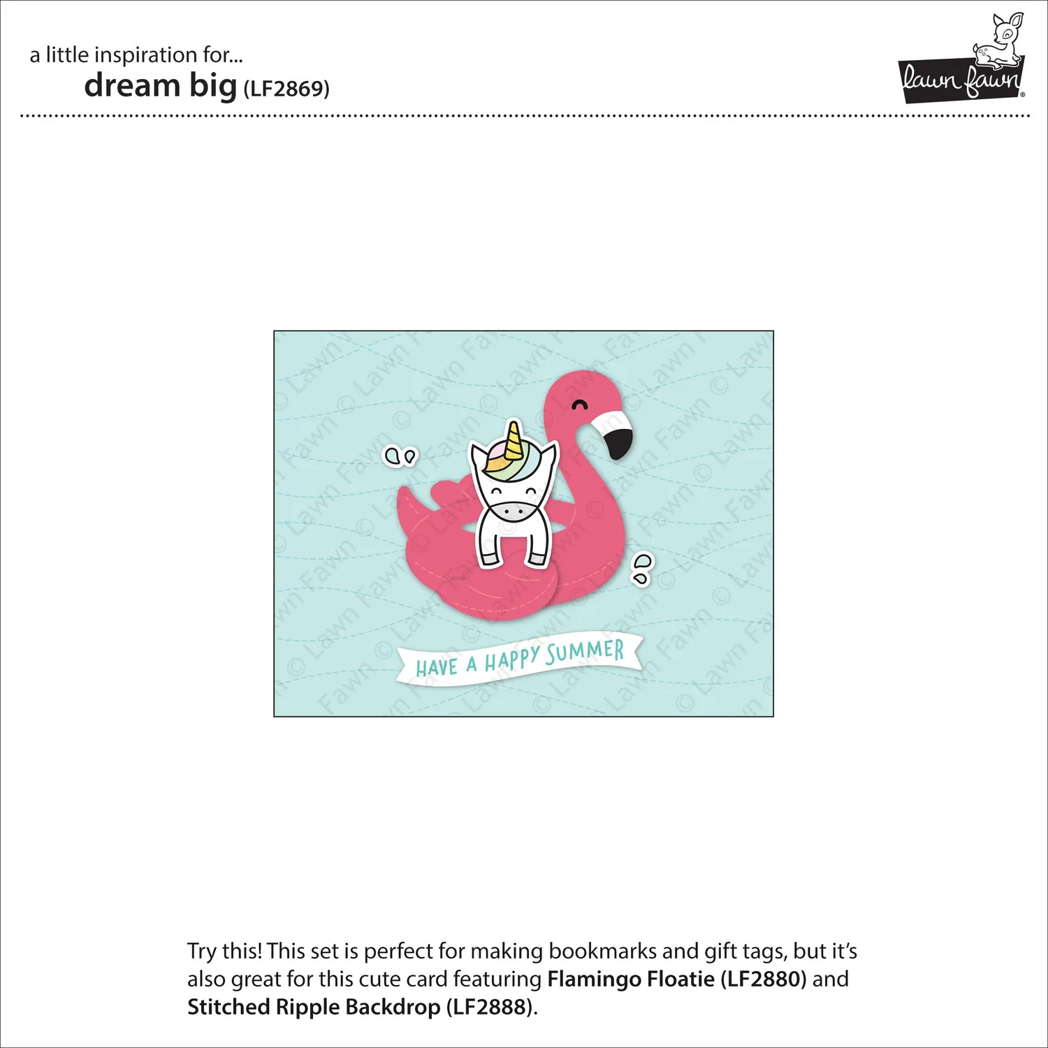 Lawn Fawn Dream Big Clear Stamps Stempelset Einhorn
