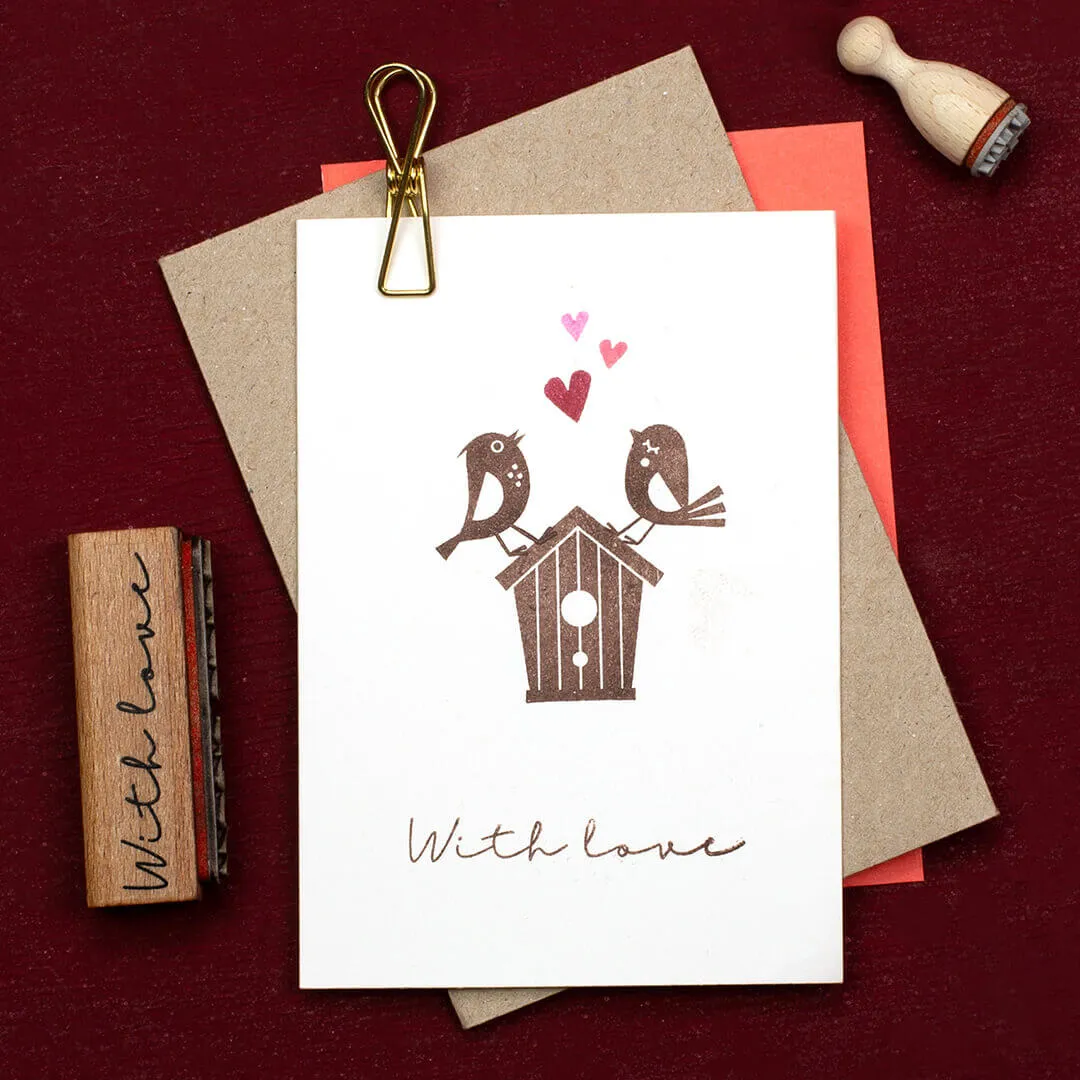 Perlenfischer With Love Stempel 6x45 mm Holz