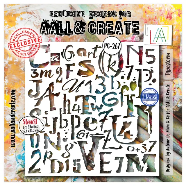 AALL and Create PC-267 Typestorm Schablone 15x15 cm