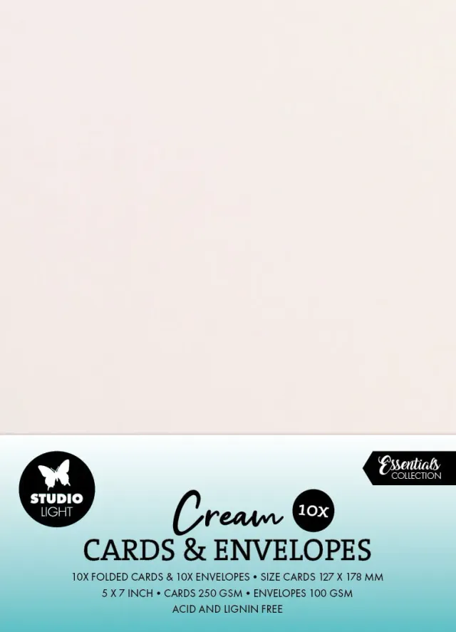 StudioLight Essentials Cards & Envelopes Karten Creme 5x7 inch