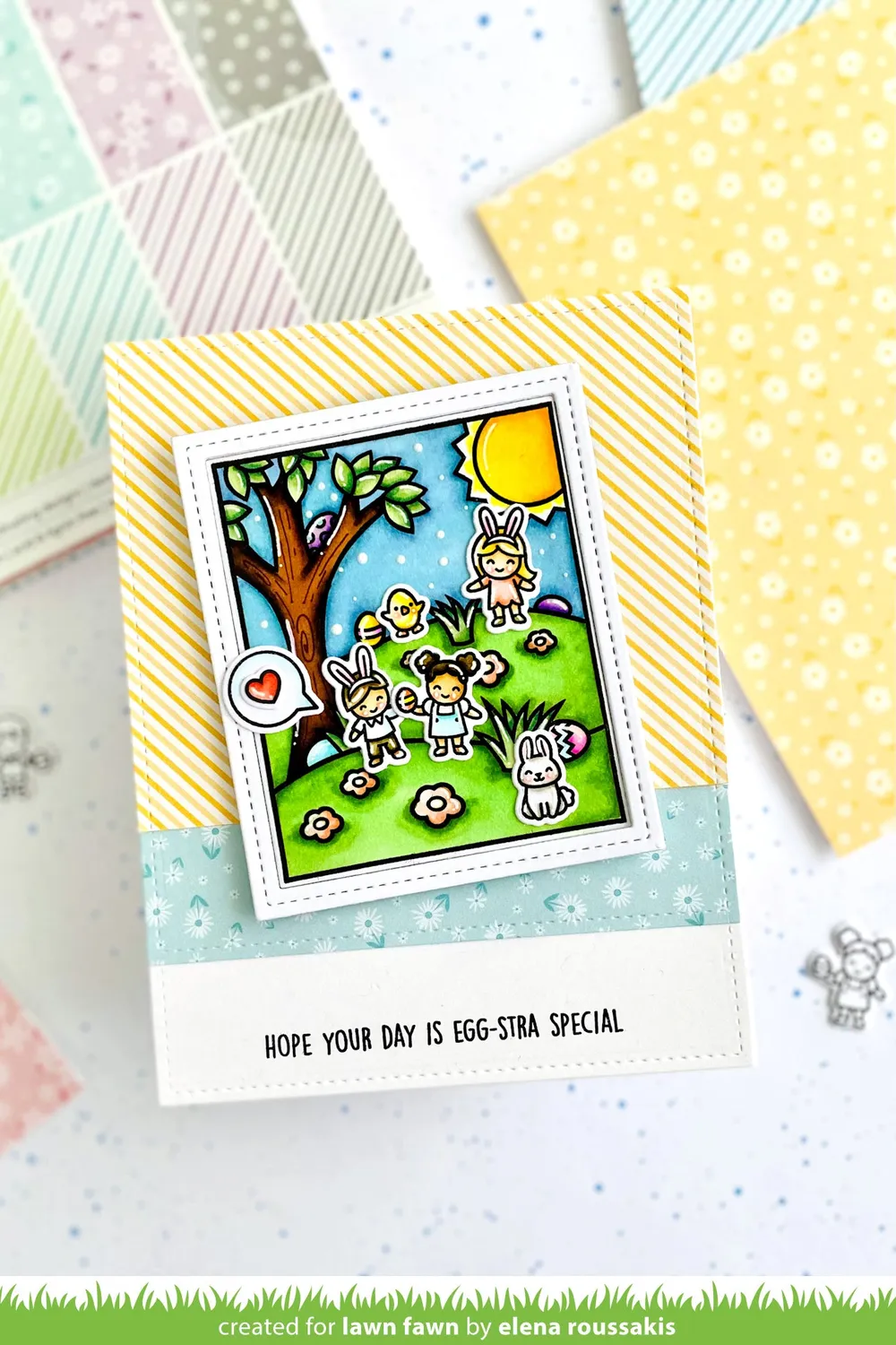 Lawn Fawn Window Scene Spring Clear Stamps Ostern