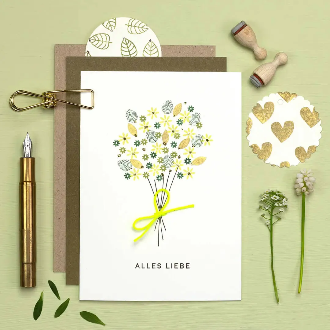 Perlenfischer Alles Liebe Stempel 4x35 mm Schrift
