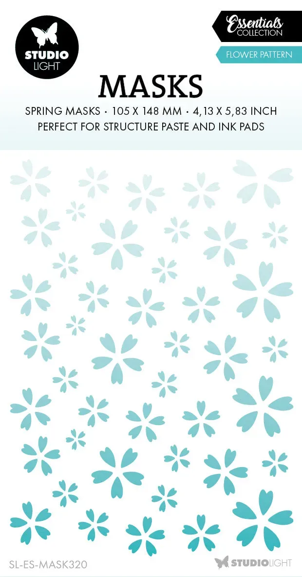 Studio Light Essentials Schablone Flowers Hintergrund A6