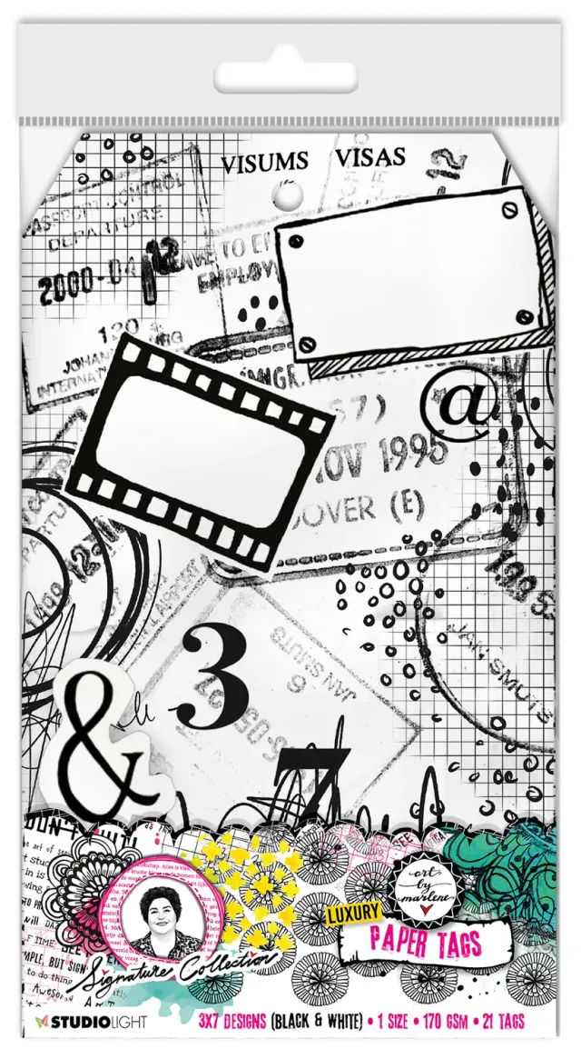 Art by Marlene Signature Paper Tags Schwarz-Weiß Prints