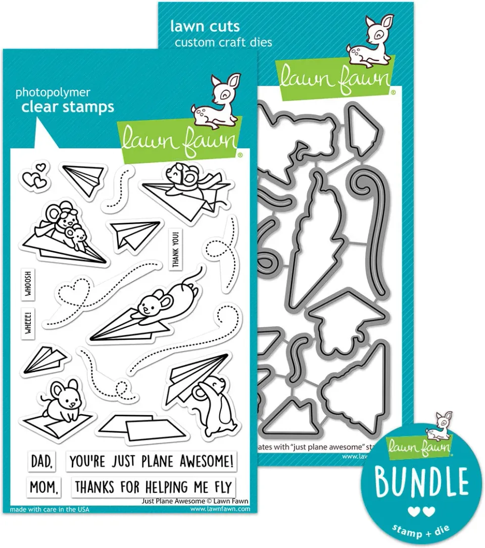 Lawn Fawn Just Plane Awesome Bundle Stempel + Stanzen