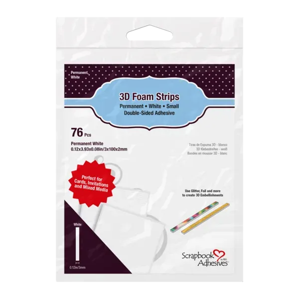 Lawn Fawn 3D Foam Strips Klebestreifen weiß 76 Stück