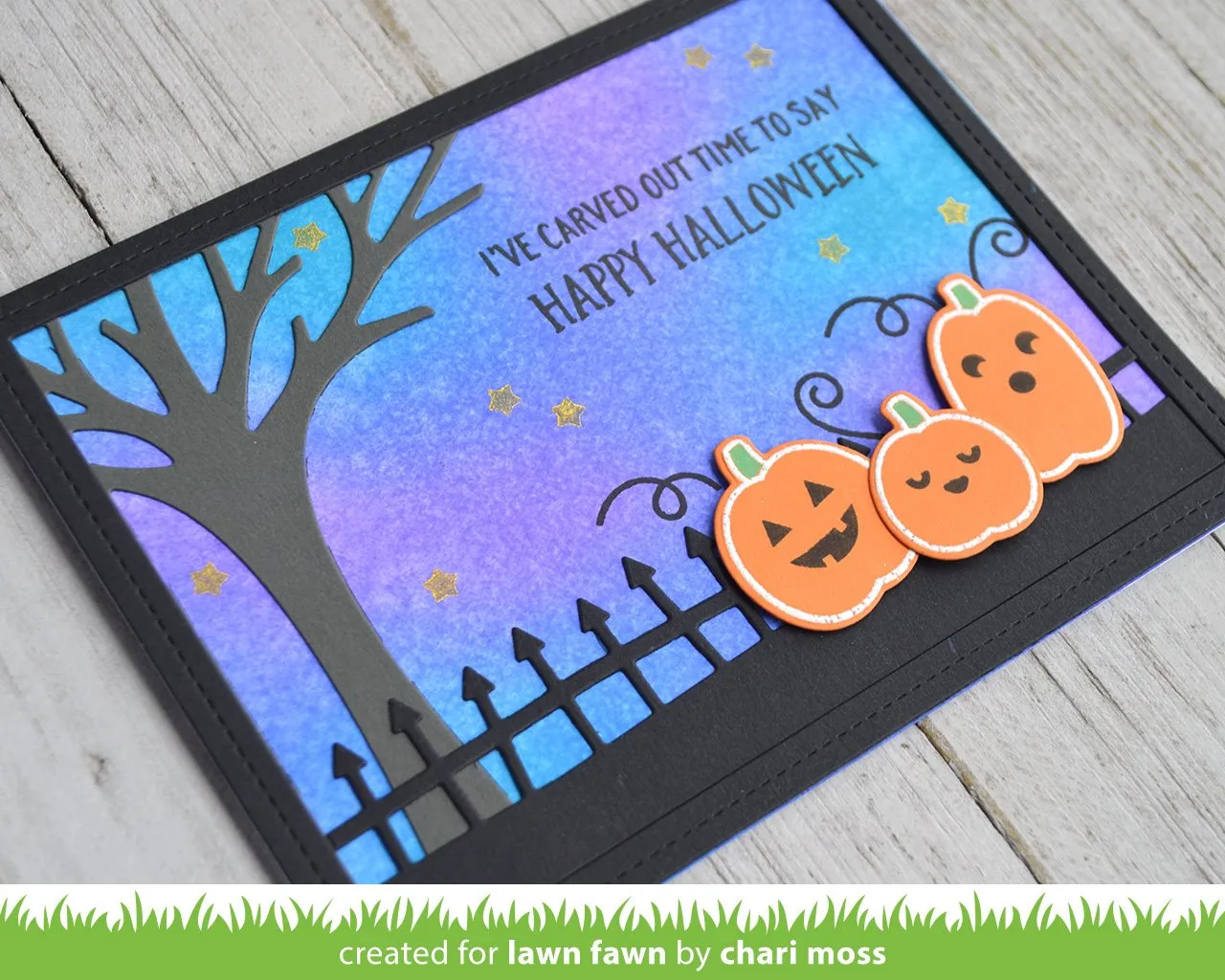 Lawn Fawn Spooky Fence Border Stanzschablone Halloween