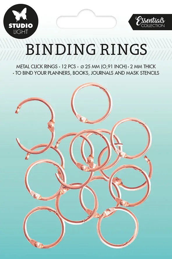 Studio Light Essentials Click Rings Buchringe 25mm Rose 12 Stück