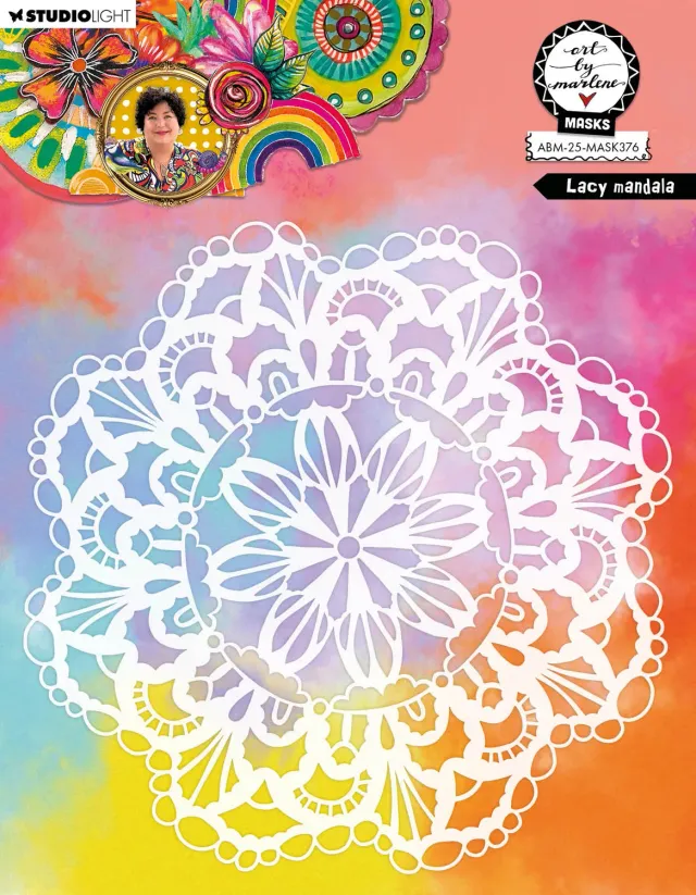 Art by Marlene Lacy Mandala Maske Stencil 203 mm Spitze