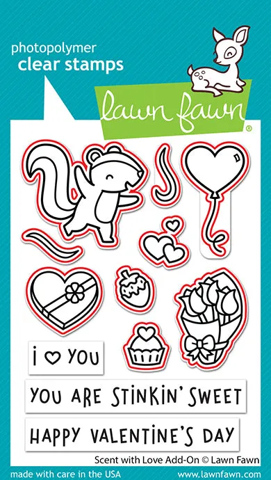 Lawn Fawn Scent with Love Add-On Stanzschablonen Valentinstag
