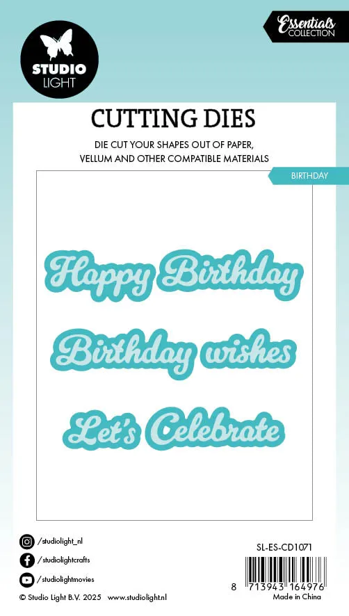 StudioLight Essentials Birthday Stanzschablone 77x86 mm