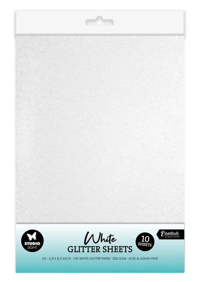 StudioLight Essentials White Glitzerpapier 10 Blatt A5