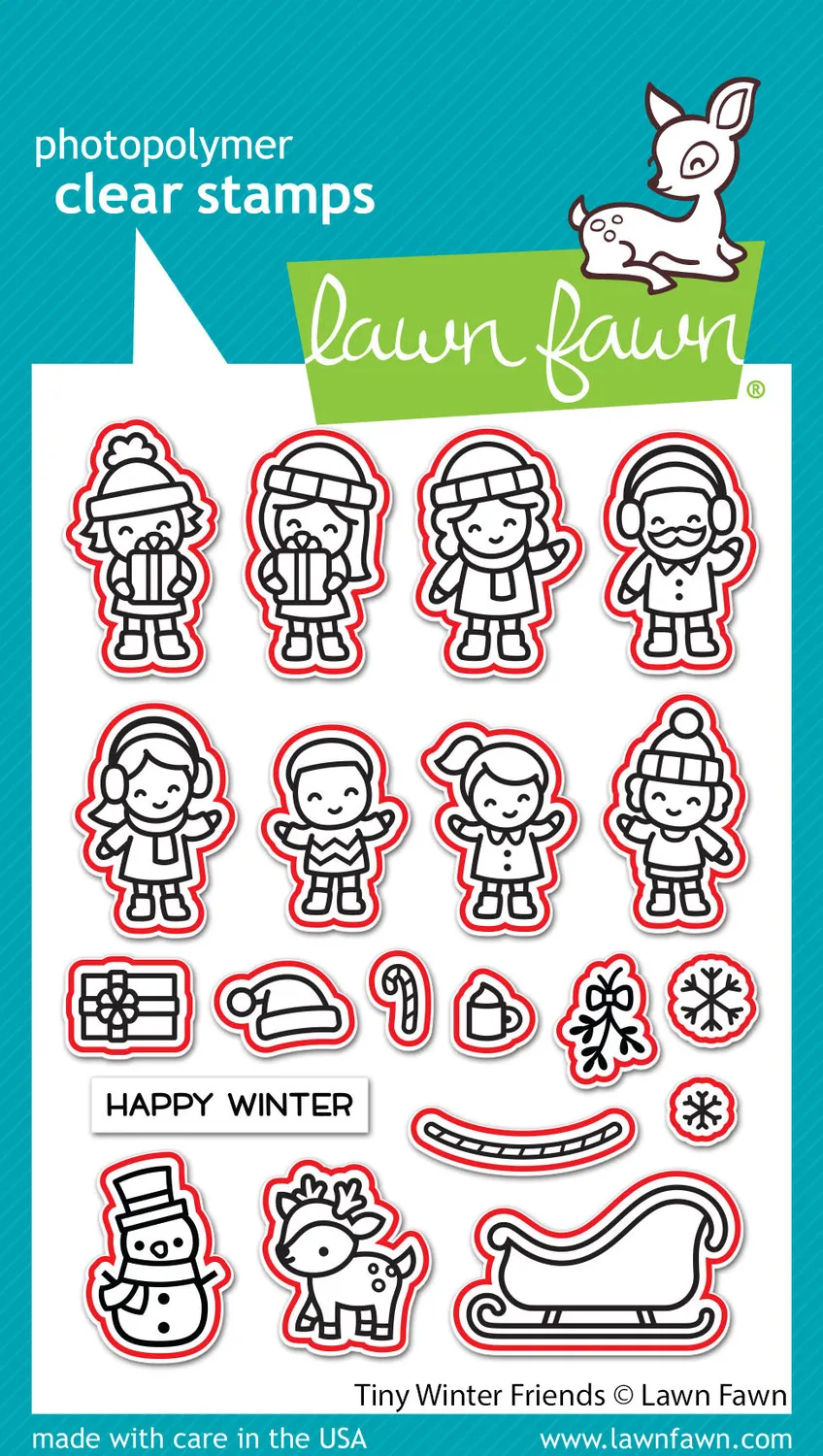 Lawn Fawn Tiny Winter Friends Stanzen Winter