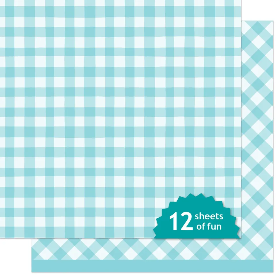 Lawn Fawn Giddy for Gingham Cooler LF4014 Designpapier Blau