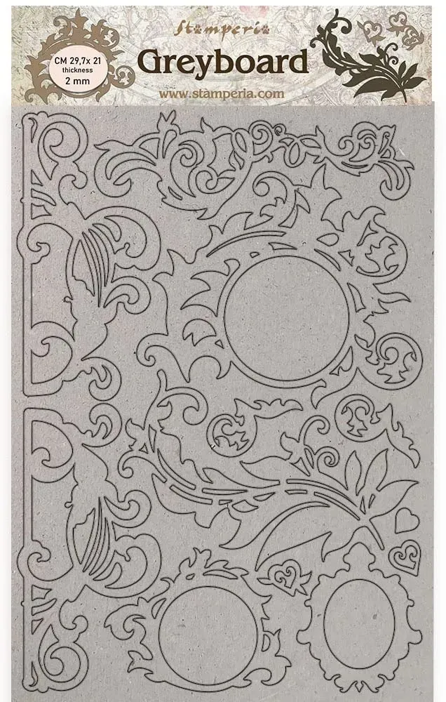 Stamperia Casa Granada Greyboard 2mm Laserzuschnitt A4 Deko