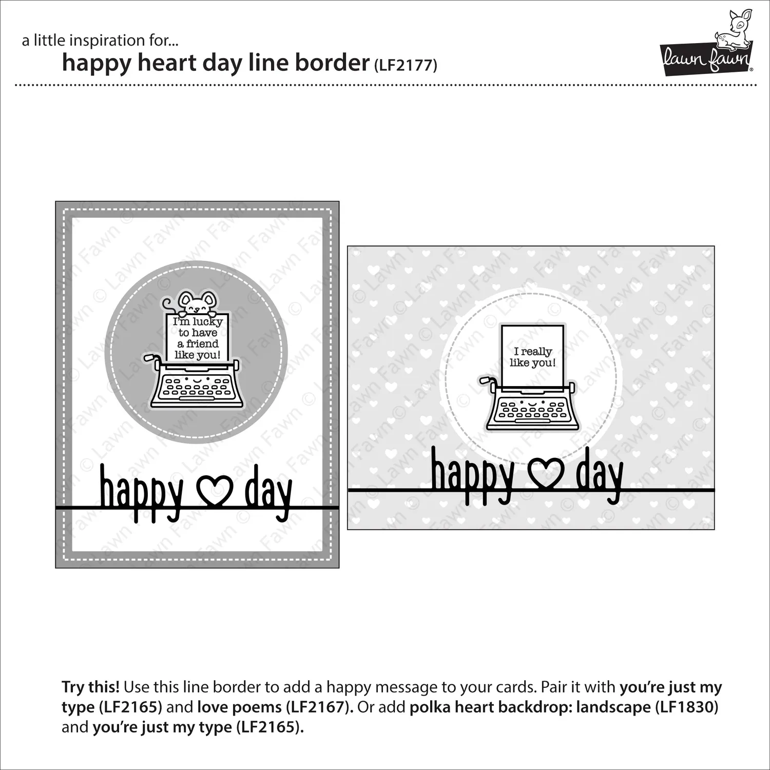 Lawn Fawn Lawn Cuts Happy Heart Day Stanze Valentinstag