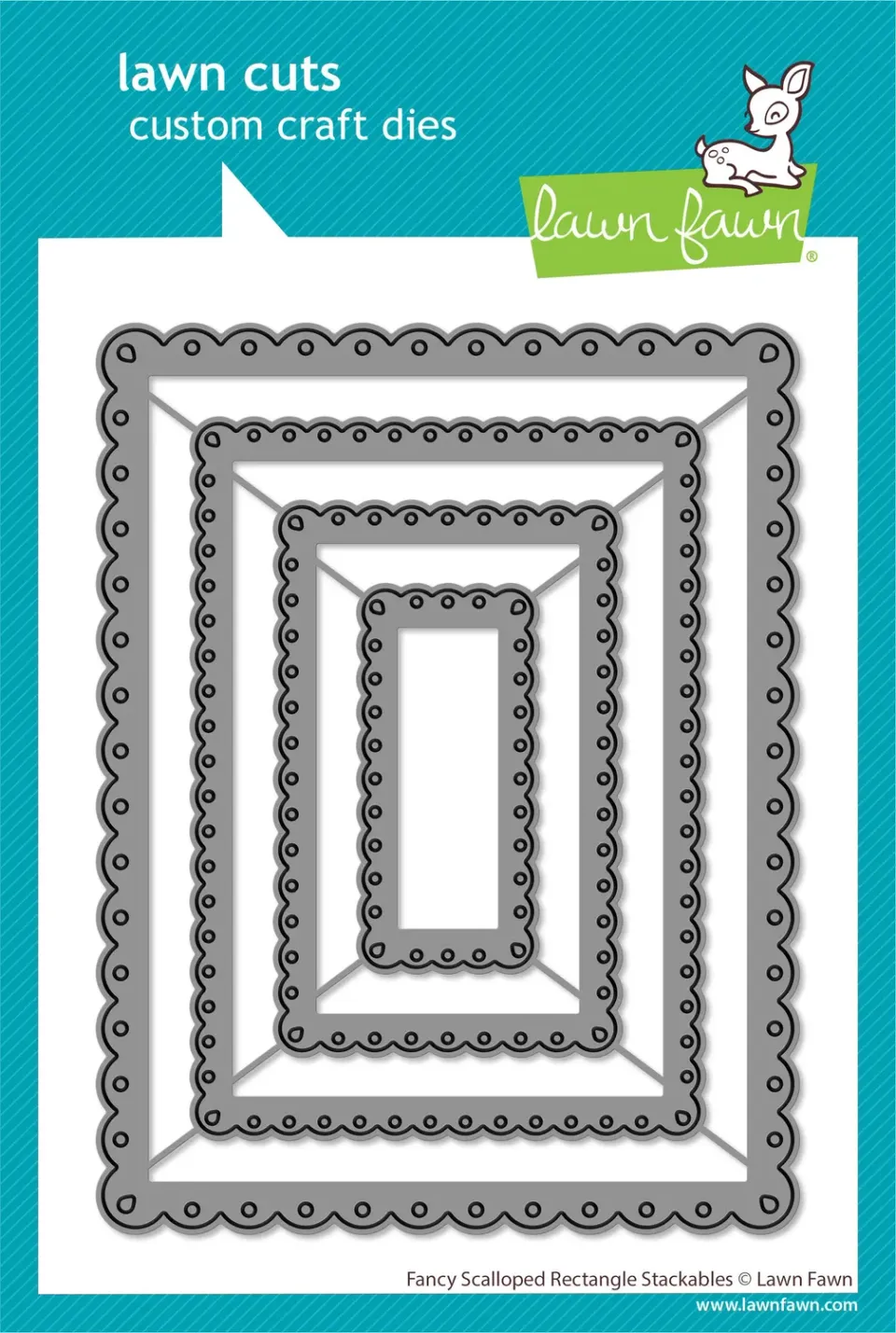Lawn Fawn Fancy Scalloped Rectangle LF1322 Stanzen 4-teilig