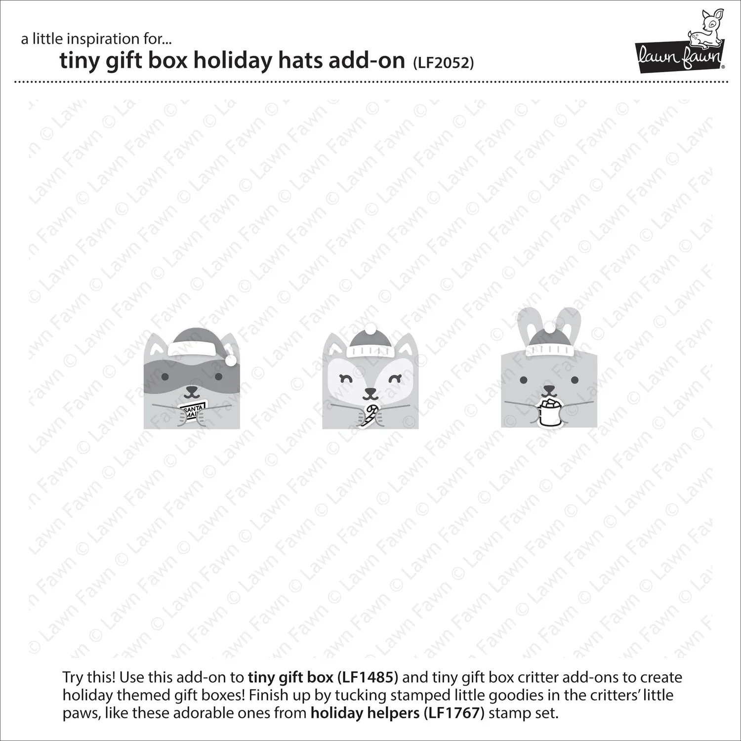 Lawn Fawn Tiny Gift Box Holiday Hats Add-On Stanzschablonen