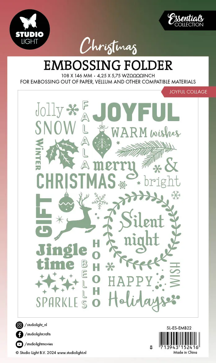 StudioLight Essentials Embossing Folder Prägefolder Joyful