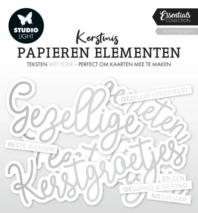 StudioLight Essentials Silver Kerstwensen Papierelemente silber