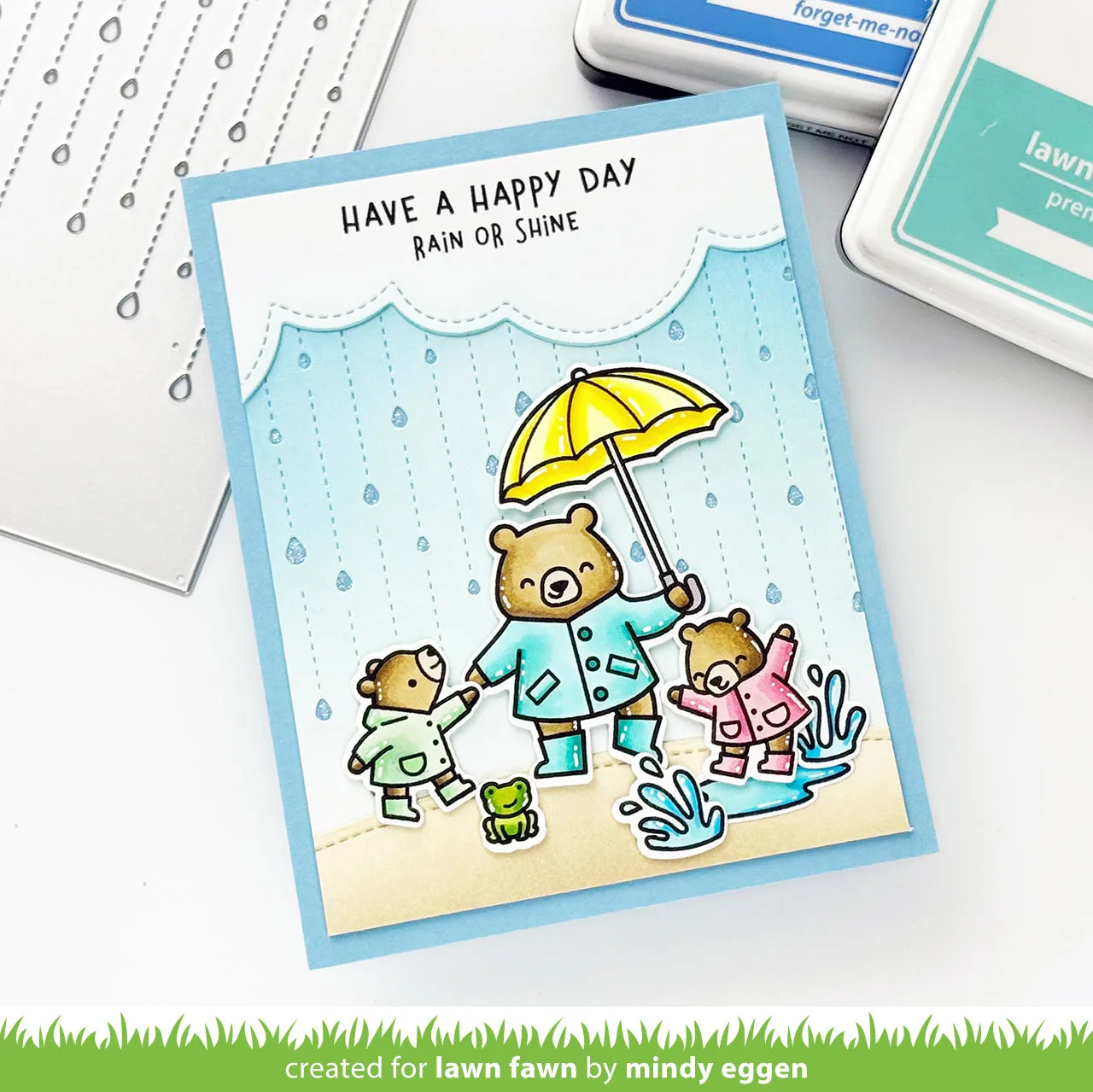 Lawn Fawn Lawn Cuts Rainy Day Backdrop Portrait Stanzschablone