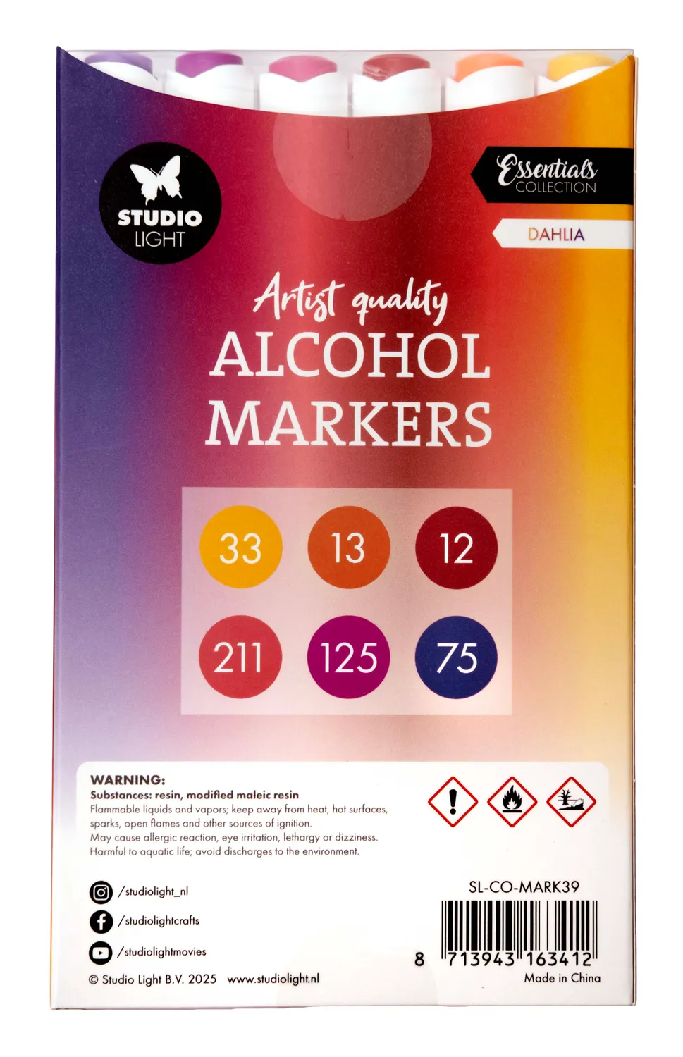 StudioLight Essentials Dahlia Alkoholmarker 6 Stück Rosatöne