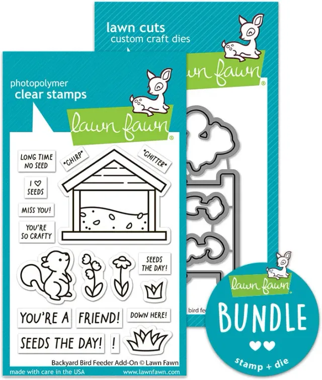 Lawn Fawn Backyard Bird Feeder Add-On Stempel Stanzen Set