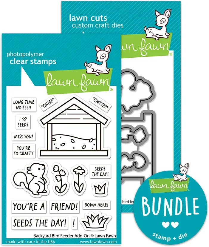 Lawn Fawn Backyard Bird Feeder Add-On Stempel Stanzen Set