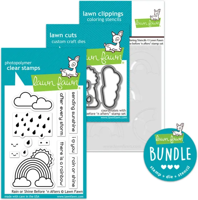 Lawn Fawn Rain or Shine Before n Afters Bundle Stempel+Set