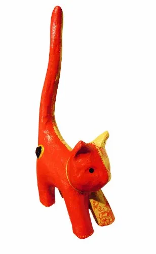 décopatch SA112O Pappmaché Katze 32 cm langer Schwanz