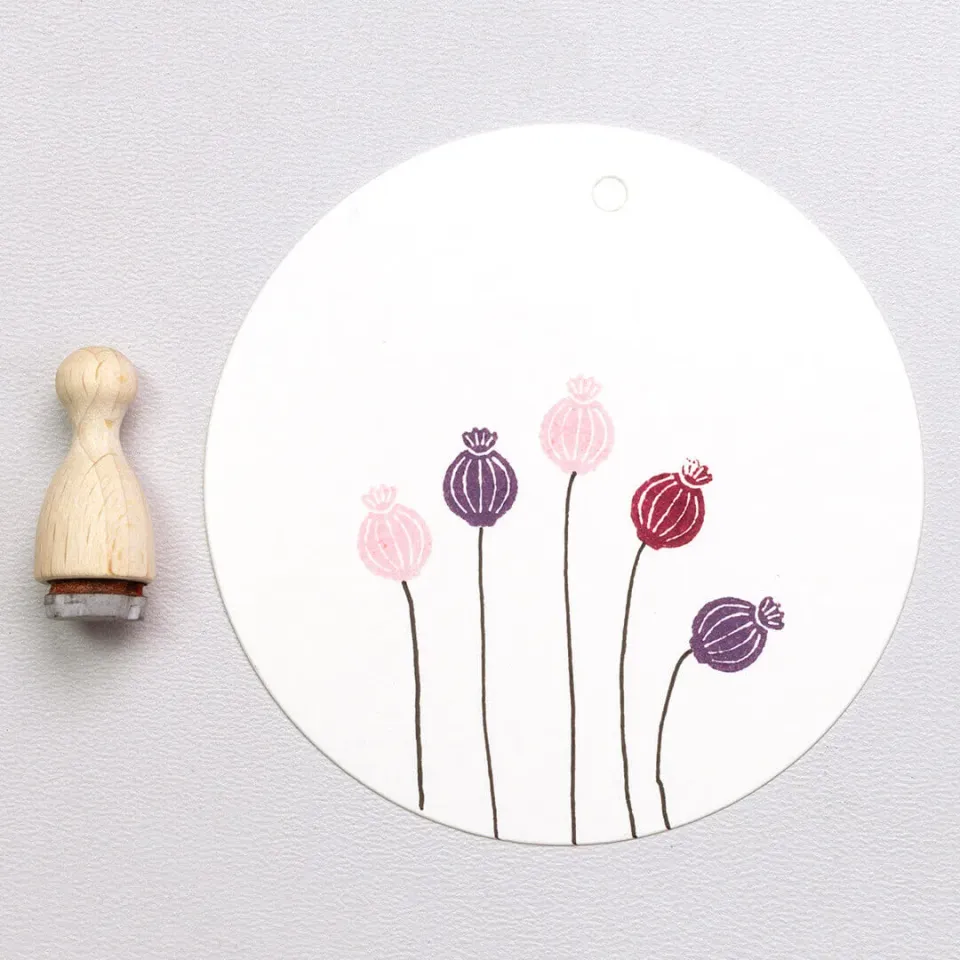 Perlenfischer Poppy Seed Capsule Stempel 10x8 mm Blume