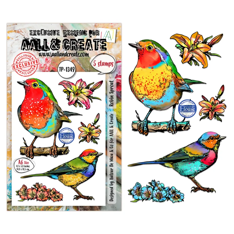 AALL and Create TP-1349 Robin Sprout Stempelset A6 5-teilig