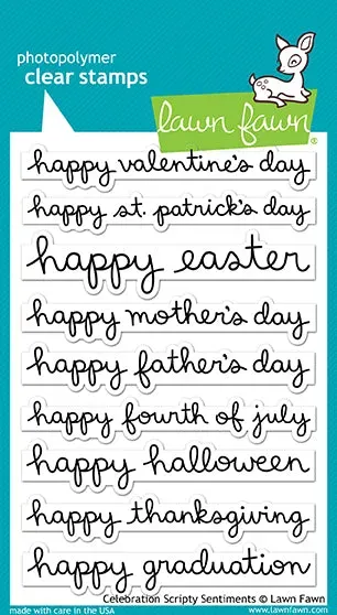 Lawn Fawn Celebration Scripty Sentiments Klarsichtstempel Anlässe