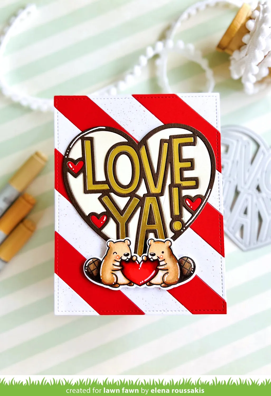 Lawn Fawn Giant Outlined Love Ya Stanzschablone Herz