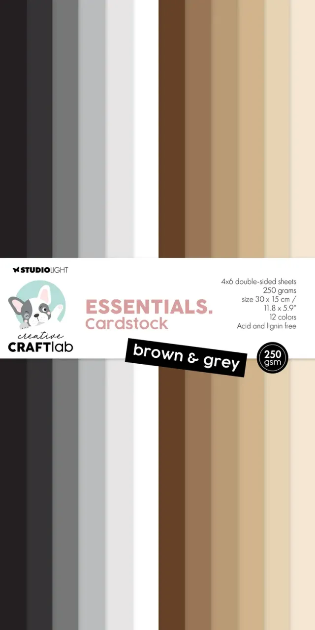 StudioLight Creative Craftlab Essentials Unicolor Papierblock Braun Grau
