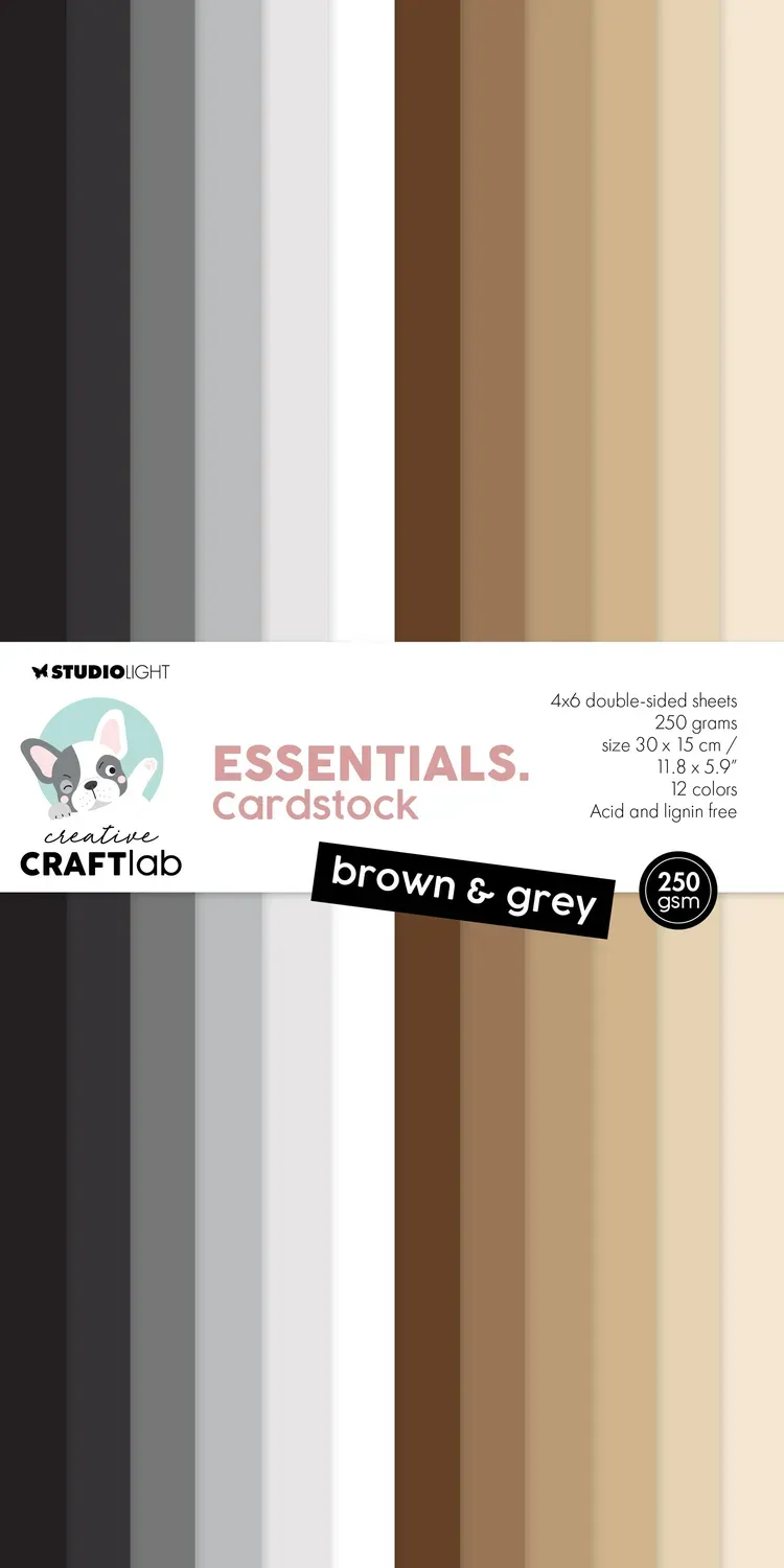 StudioLight Creative Craftlab Essentials Unicolor Papierblock Braun Grau
