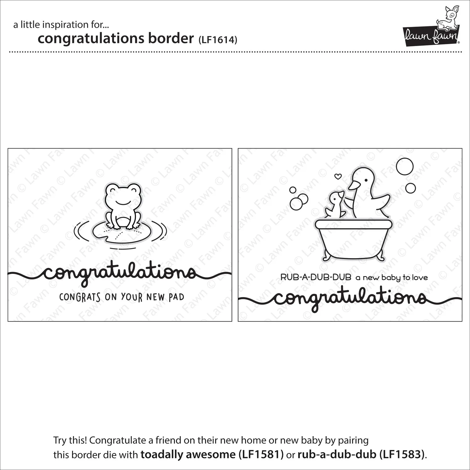 Lawn Fawn Congratulations Border LF1614 Stanzschablone