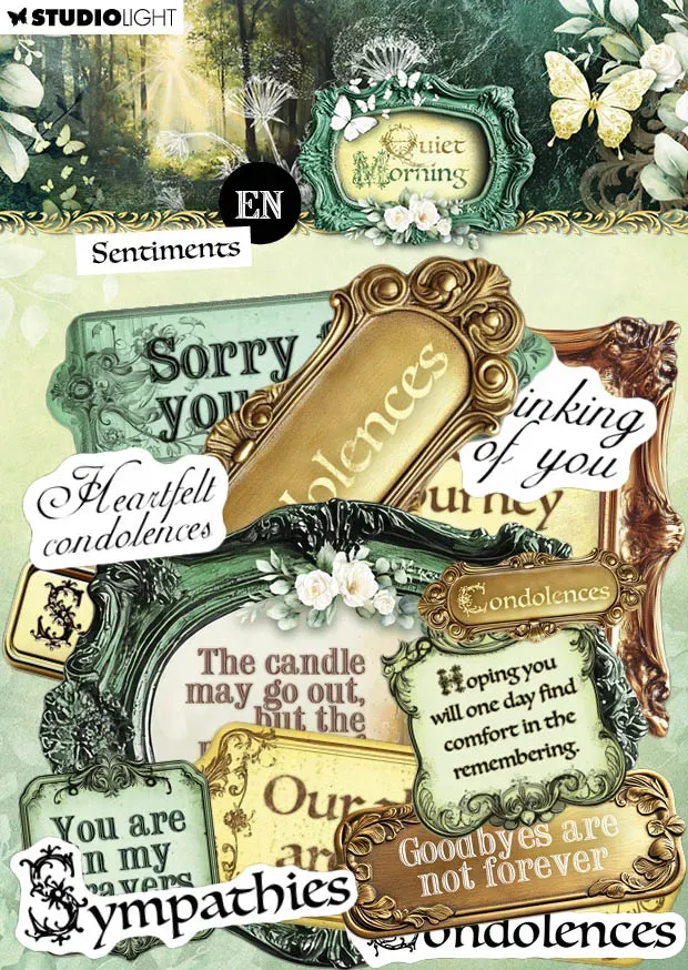 StudioLight Quiet Morning Papierelemente Sentiments EN 21 Teile