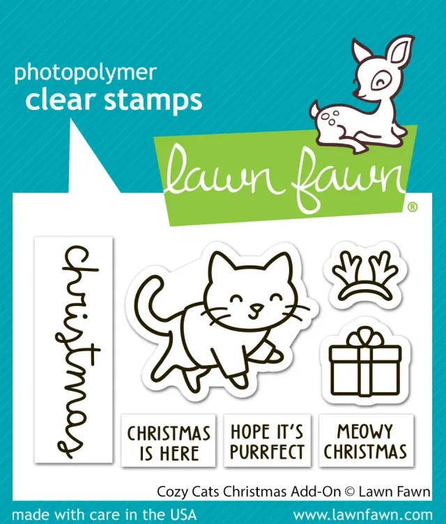 Lawn Fawn Cozy Cats Christmas Add-On LF3899 Stempel Katzen