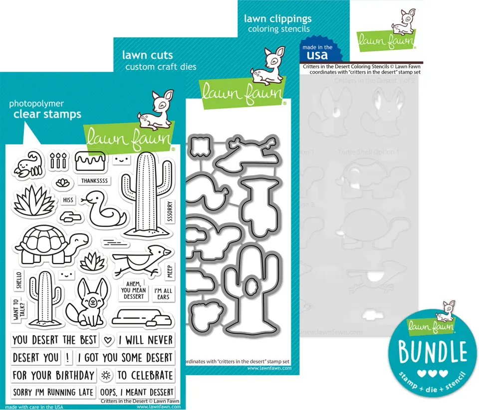 Lawn Fawn Critters in the Desert Stempelset Stanzen Bundle