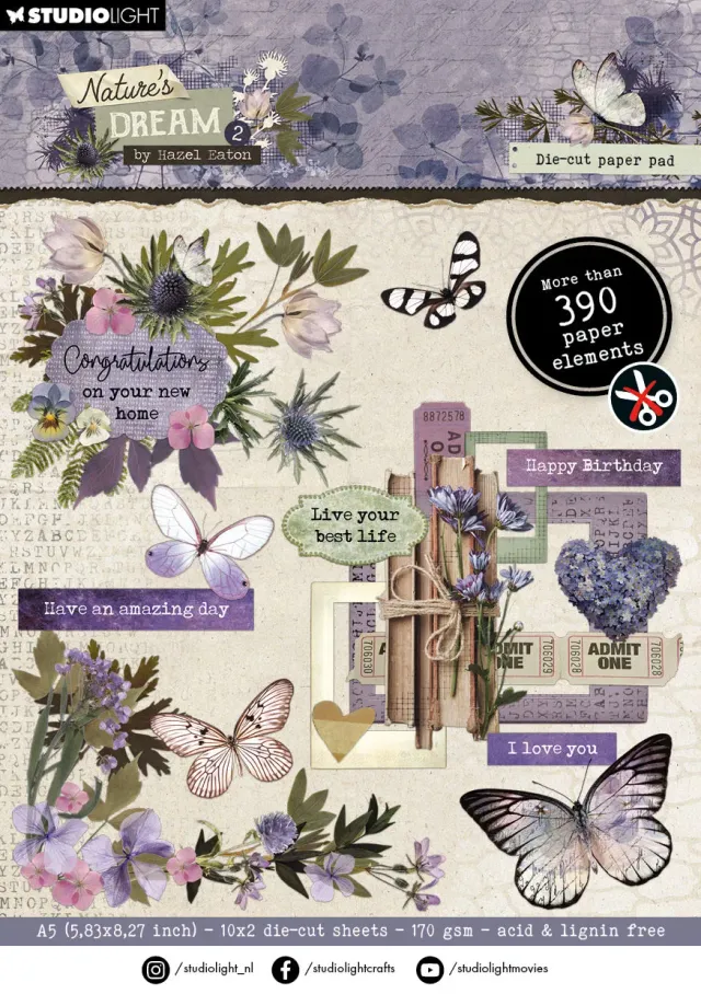 Hazel Eaton Nature's Dream 2 Die-Cut Paper Pad Papierelemente