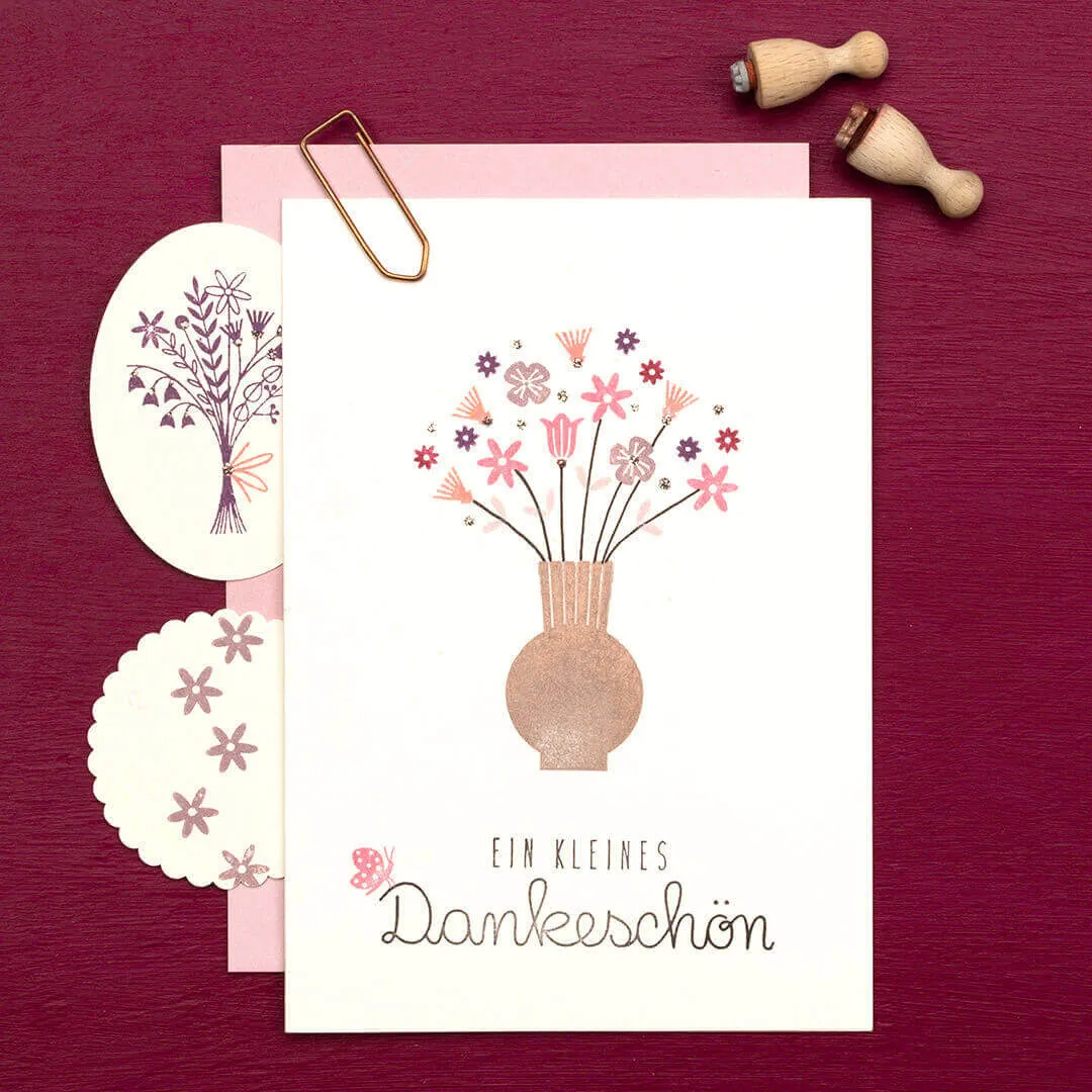 Perlenfischer Ball Vase Stempel Holz 37x25 mm Deko