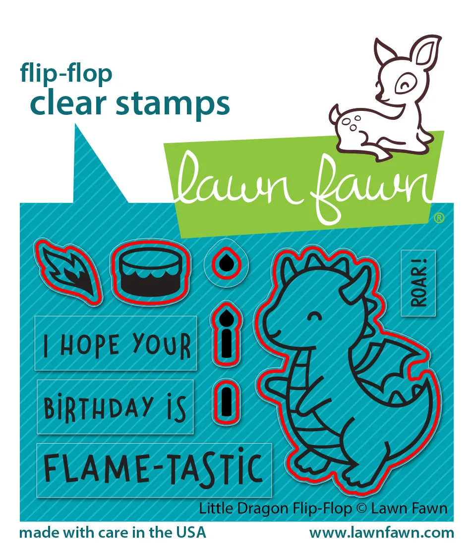 Lawn Fawn Little Dragon Flip-Flop Stanzen Drache