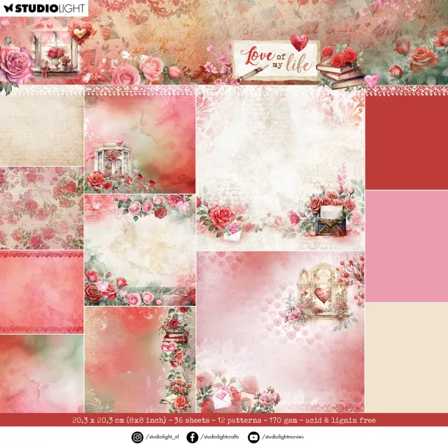 StudioLight Love of my life Designpapier Hintergründe A5