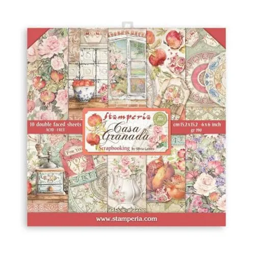 Stamperia Casa Granada SBBXS13 Scrapbookblock 15x15 cm 190g