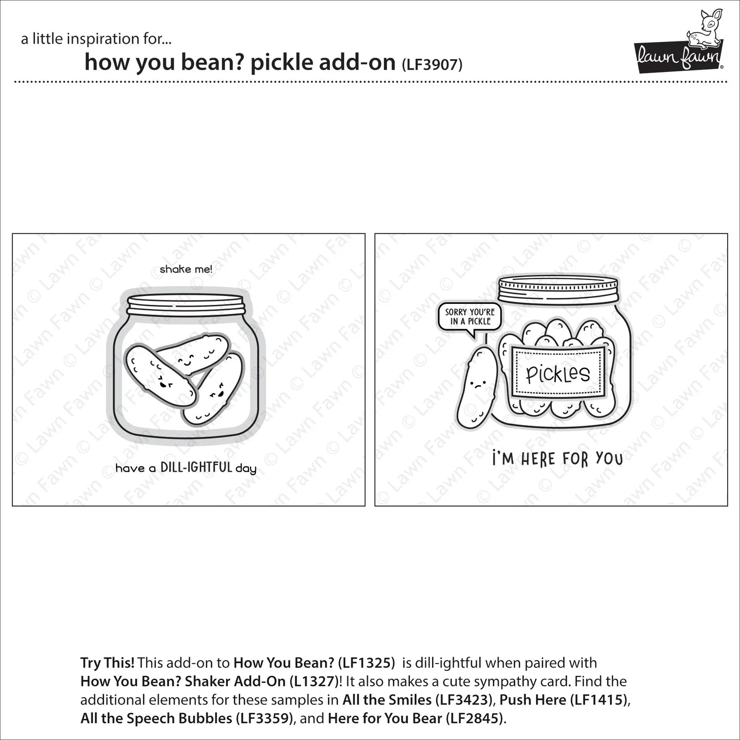 Lawn Fawn How You Bean Pickle Add-On Stempel Gurke