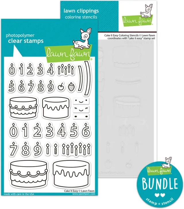 Lawn Fawn Cake It Easy Bundle Stempel + Stencil Torte