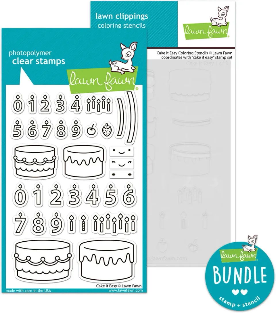 Lawn Fawn Cake It Easy Bundle Stempel + Stencil Torte