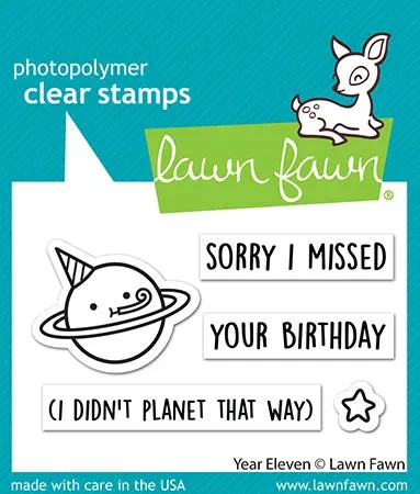 Lawn Fawn Year Eleven Stempelset Geburtstag Weltraum