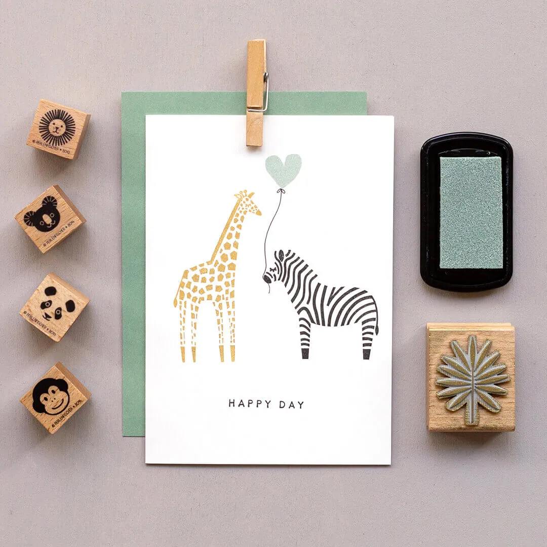 Perlenfischer Zebra Holzstempel 47x49 mm Tiere